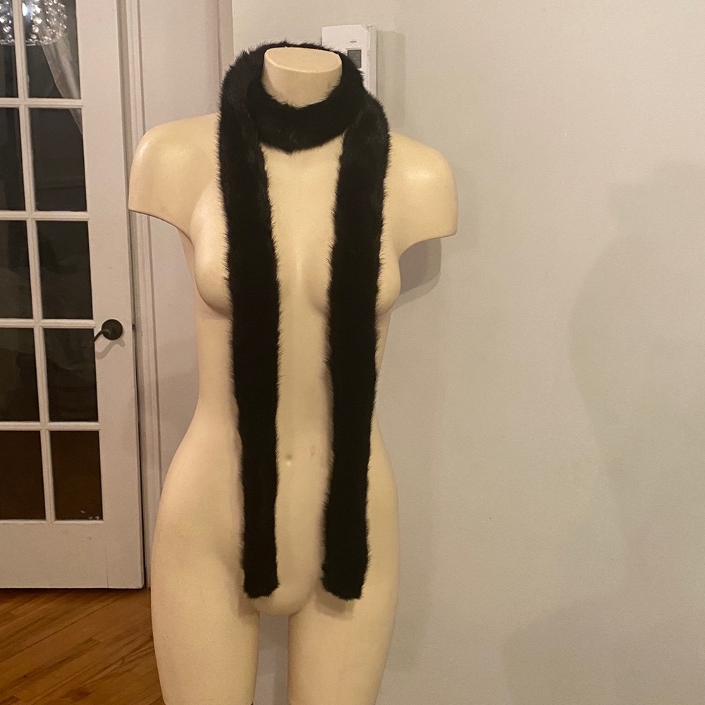 Vintage mink long Thin  fur scarf